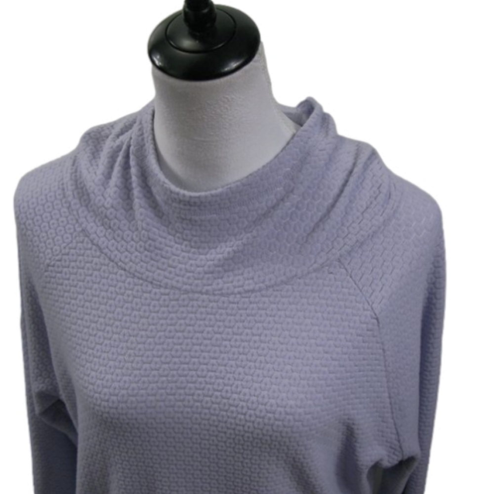 MTA Sport Lilac Textured Mock Neck Hoodie Size Medium - Picture 2 of 5